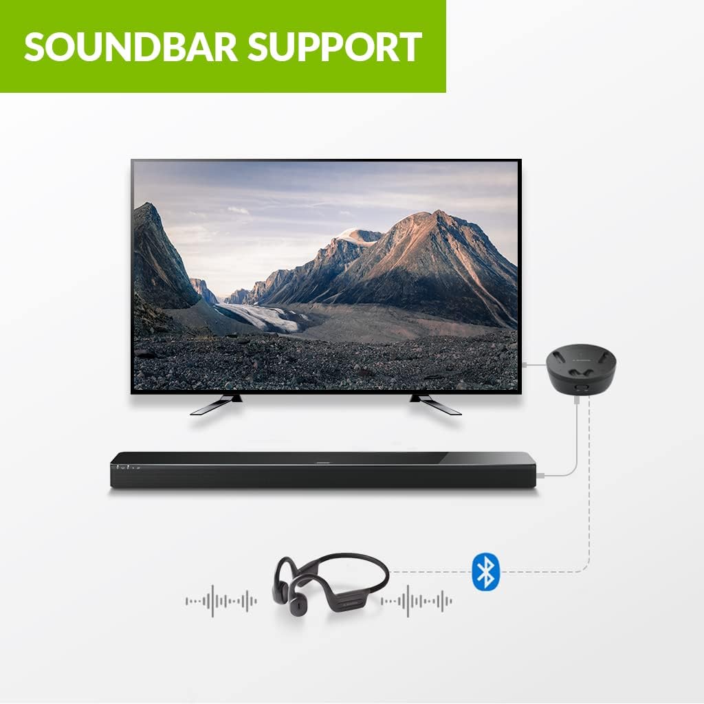 Avantree Medley Air Open-Ear Wireless TV Earbuds with Clear Dialogue, Bluetooth Transmitter and Charging Dock, 2-in-1 Unit - Image 5
