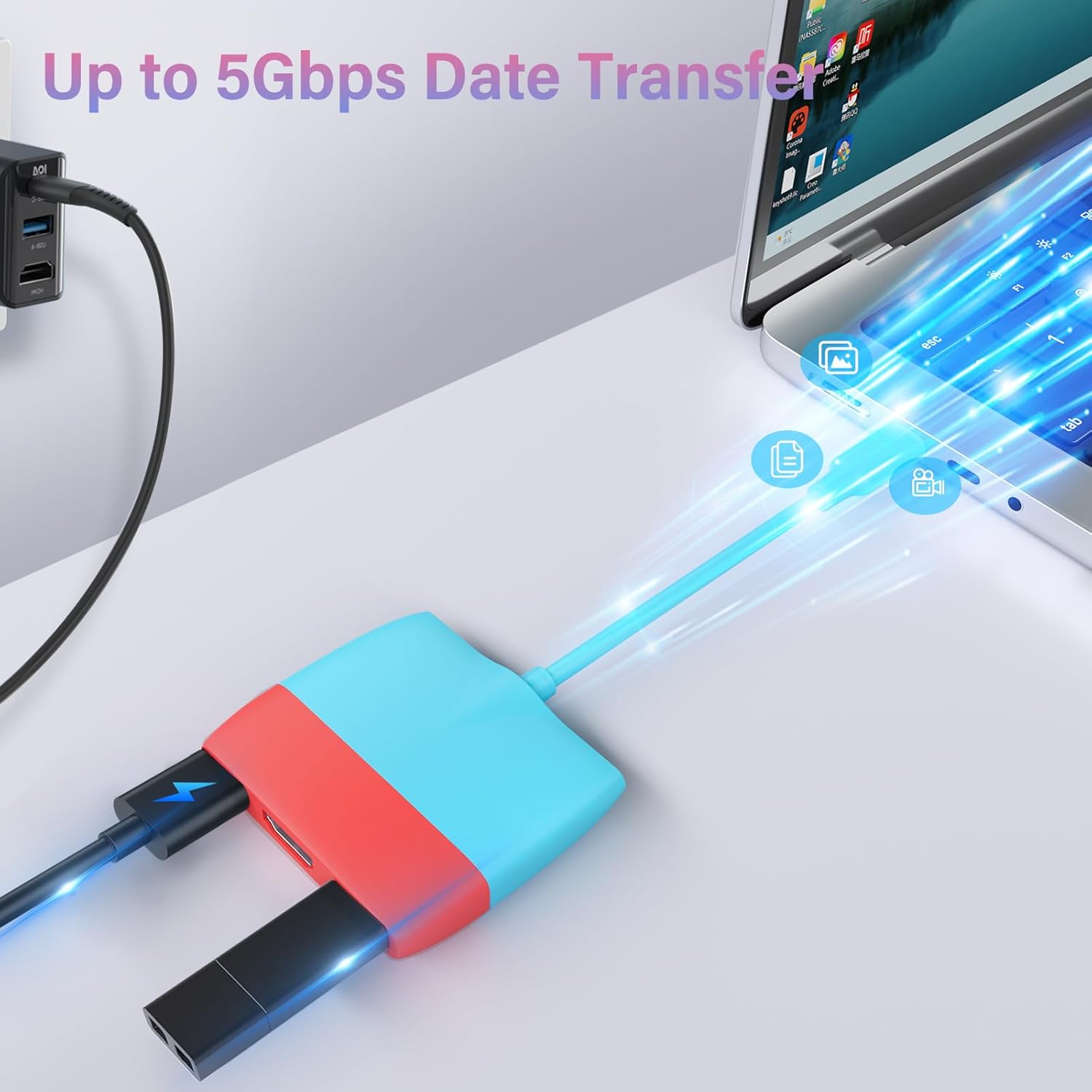 Battony USB-C to 4K HDTV Adapter for Nintendo Switch, MacBook, iPad, and Android - 5Gbps Data Transfer - Image 7