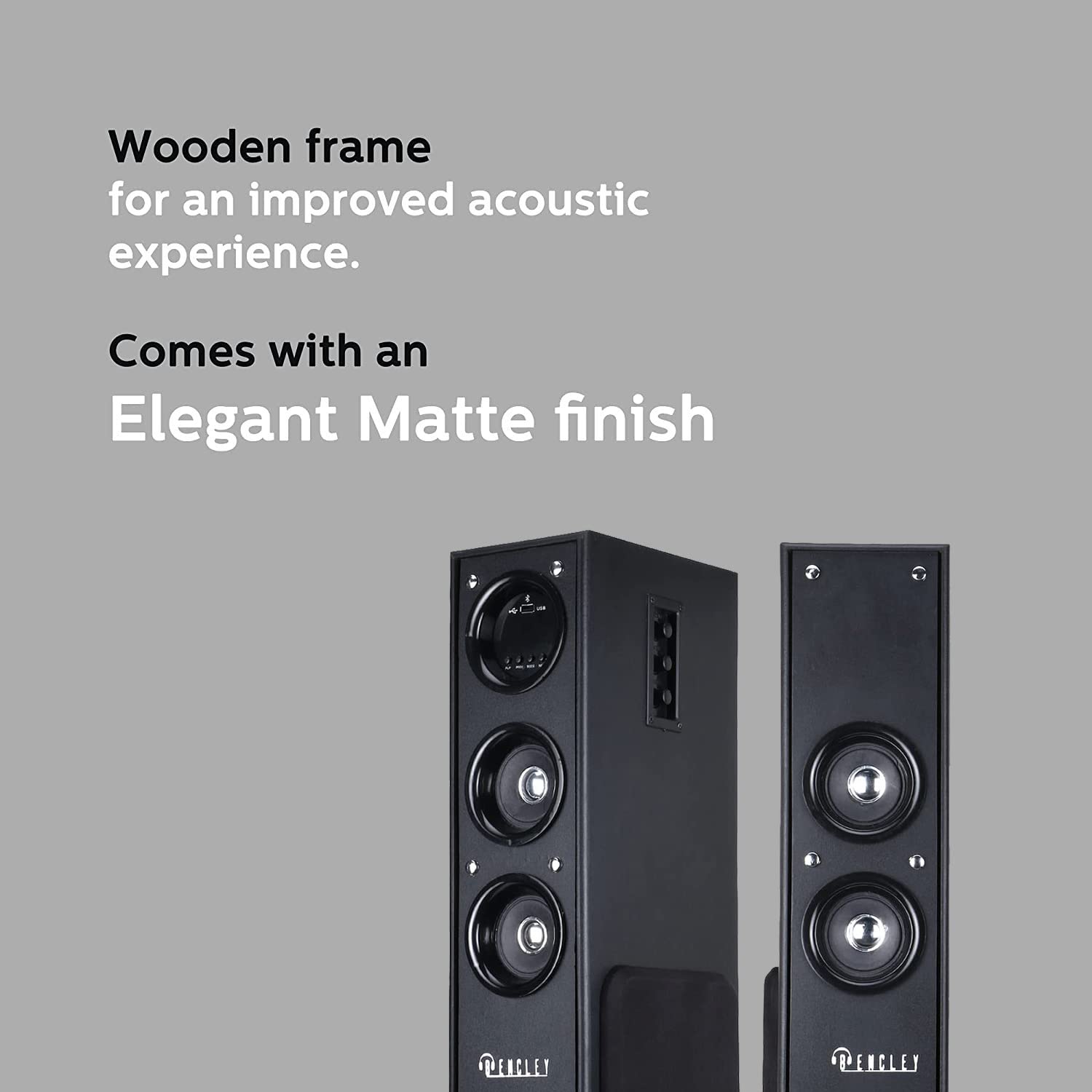 BENCLEY 64cm Height Double Tower Bluetooth Multimedia Home Theater Speakers with FM and Pen Drive Support - Image 5