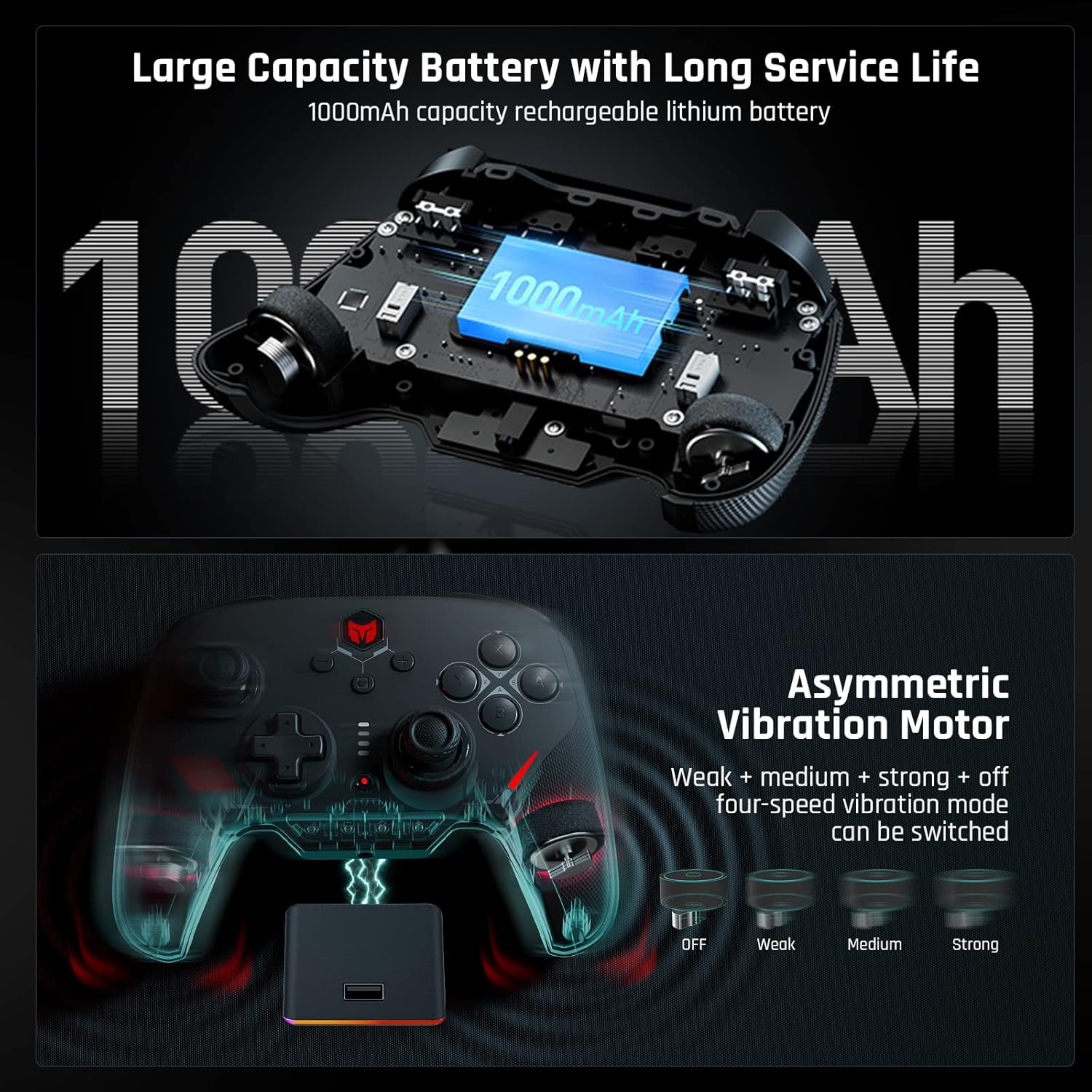 BIGBIG WON Wireless Pro Controller for Nintendo Switch Lite OLED PC Android iOS Bluetooth Wired Dual Mode Gamepad 16GB Capacity - Image 4