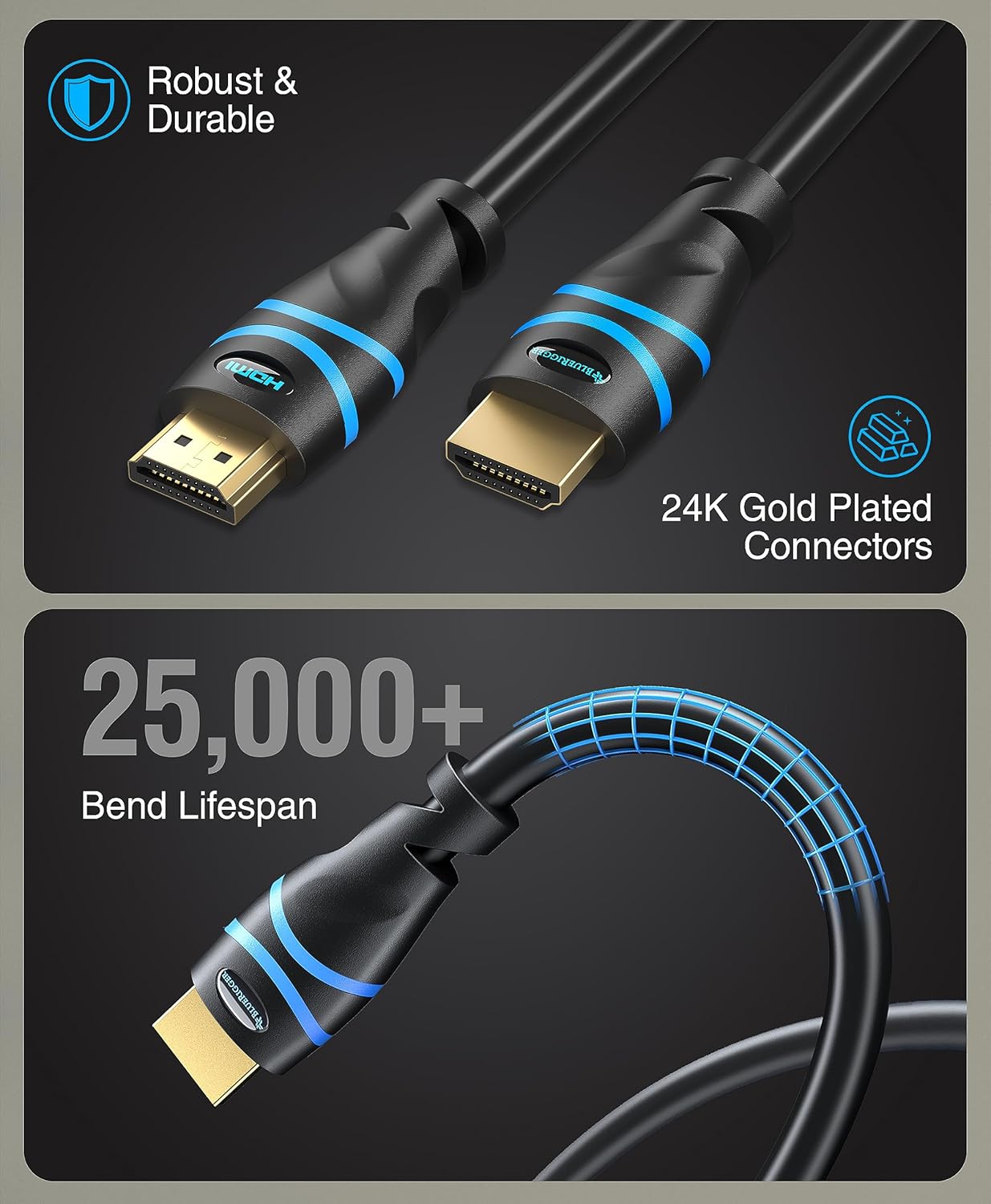 BlueRigger 8K HDMI 2.1 Cable 3FT for PS5, Xbox, Roku, Apple TV, Switch, PC - Image 7