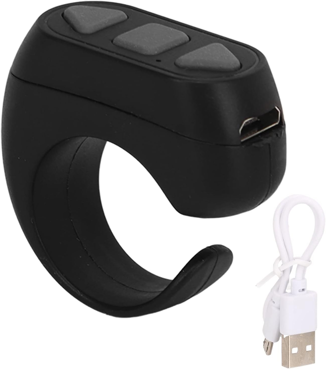 Black Bluetooth Remote Control Ring Page Turner for iOS Android Phones - Image 7