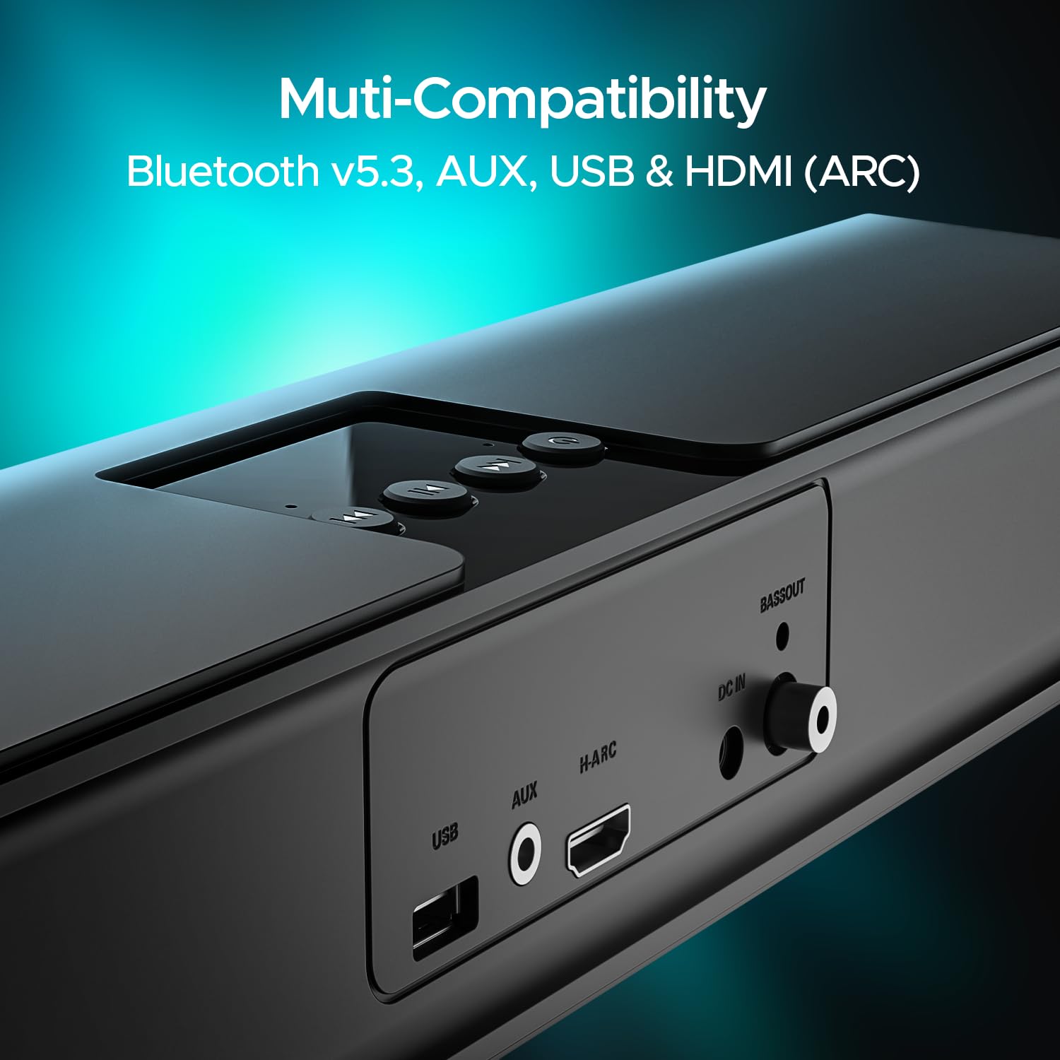 boAt Aavante Bar A1040 2.1 Channel 50W Bluetooth 5.3 Soundbar Premium Black - Image 4