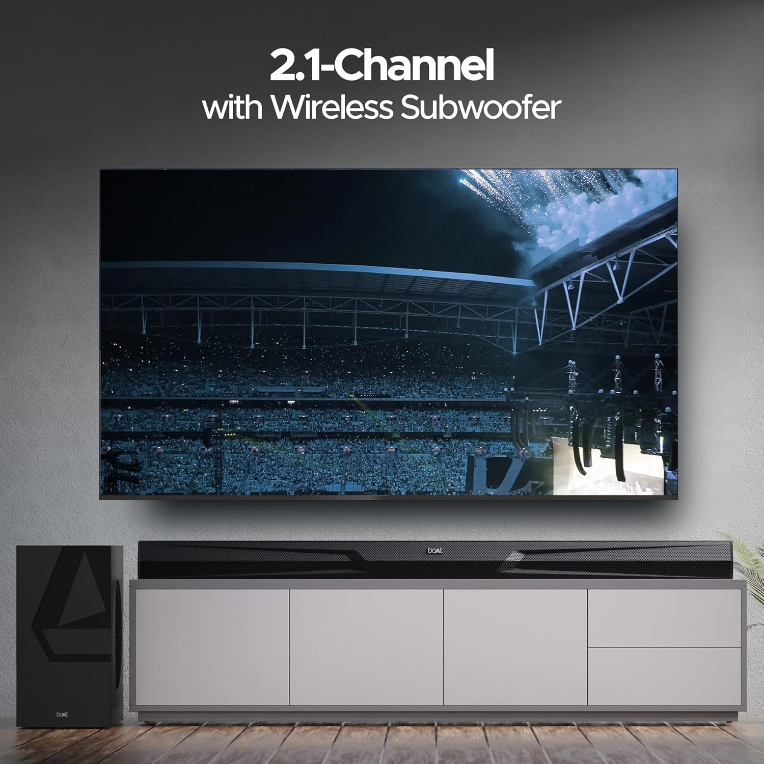 boAt Aavante Bar Quake Pro 240W 2.1CH Bluetooth Soundbar with Wireless Subwoofer, Premium Black - Image 3