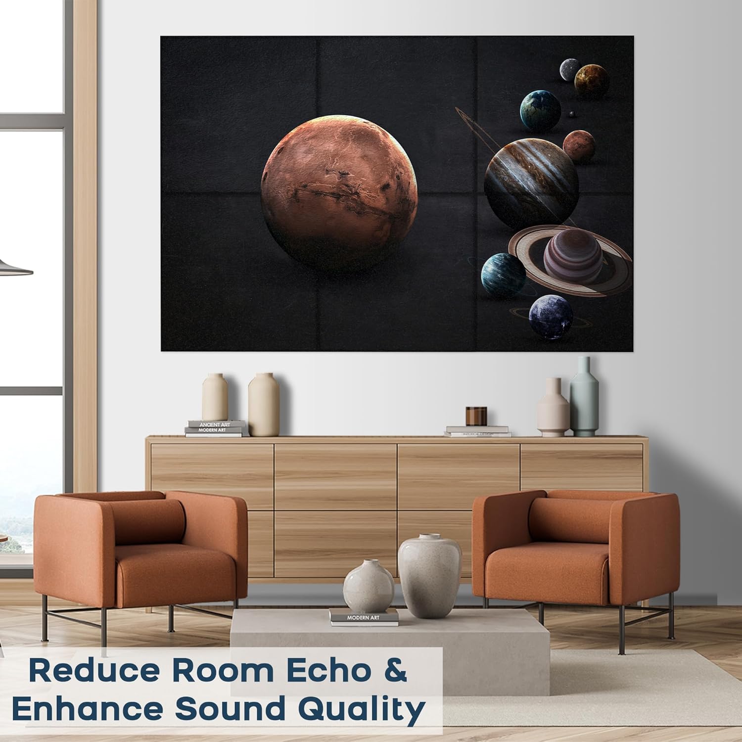 BUBOS 6 Pack 72x48 Inch Mars 3D Soundproof Acoustic Panels Self-Adhesive Decorative Treatment - Image 5