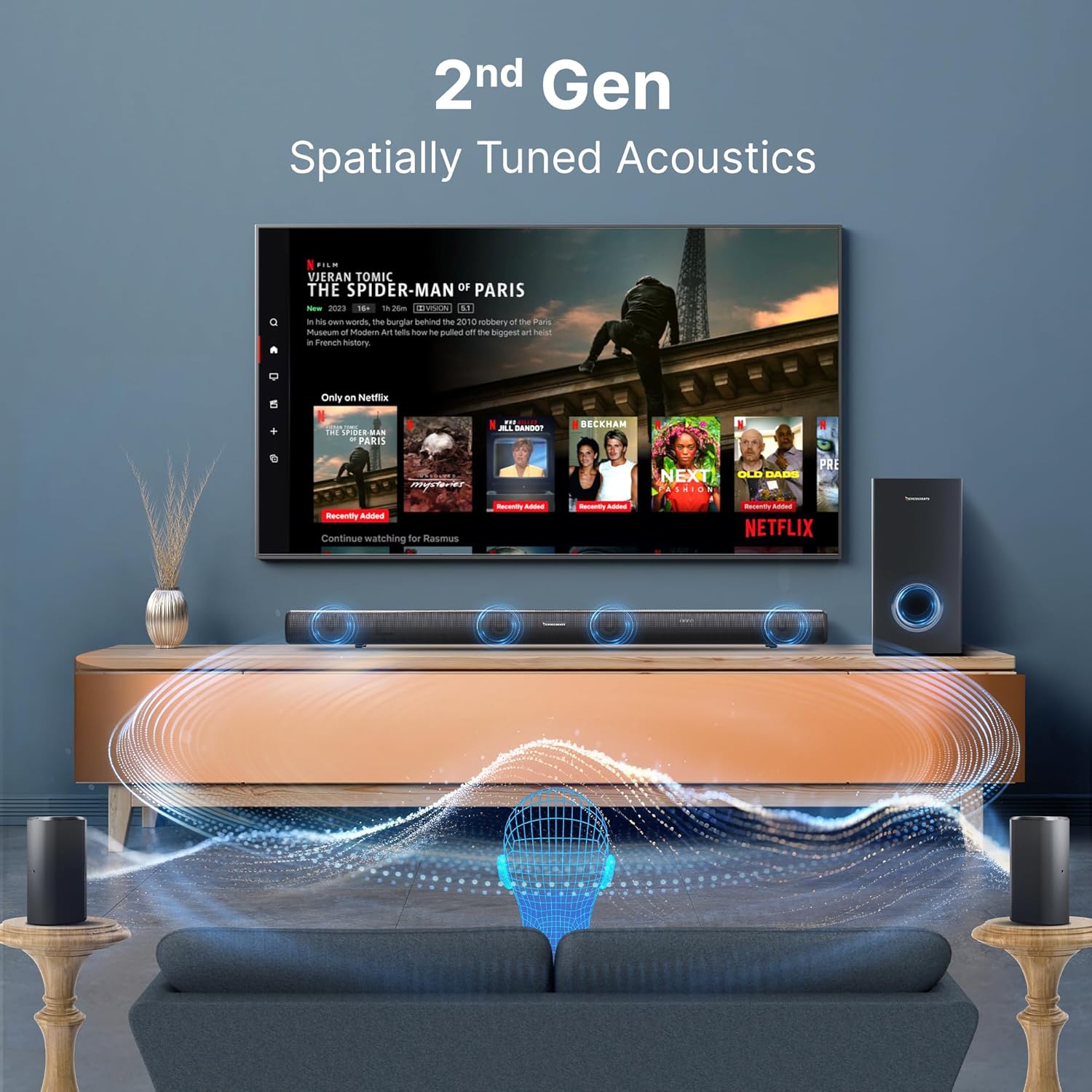 CrossBeats Blaze B1000 525W 5.1 Home Theatre Soundbar with Subwoofer and Satellite Speakers. - Image 3