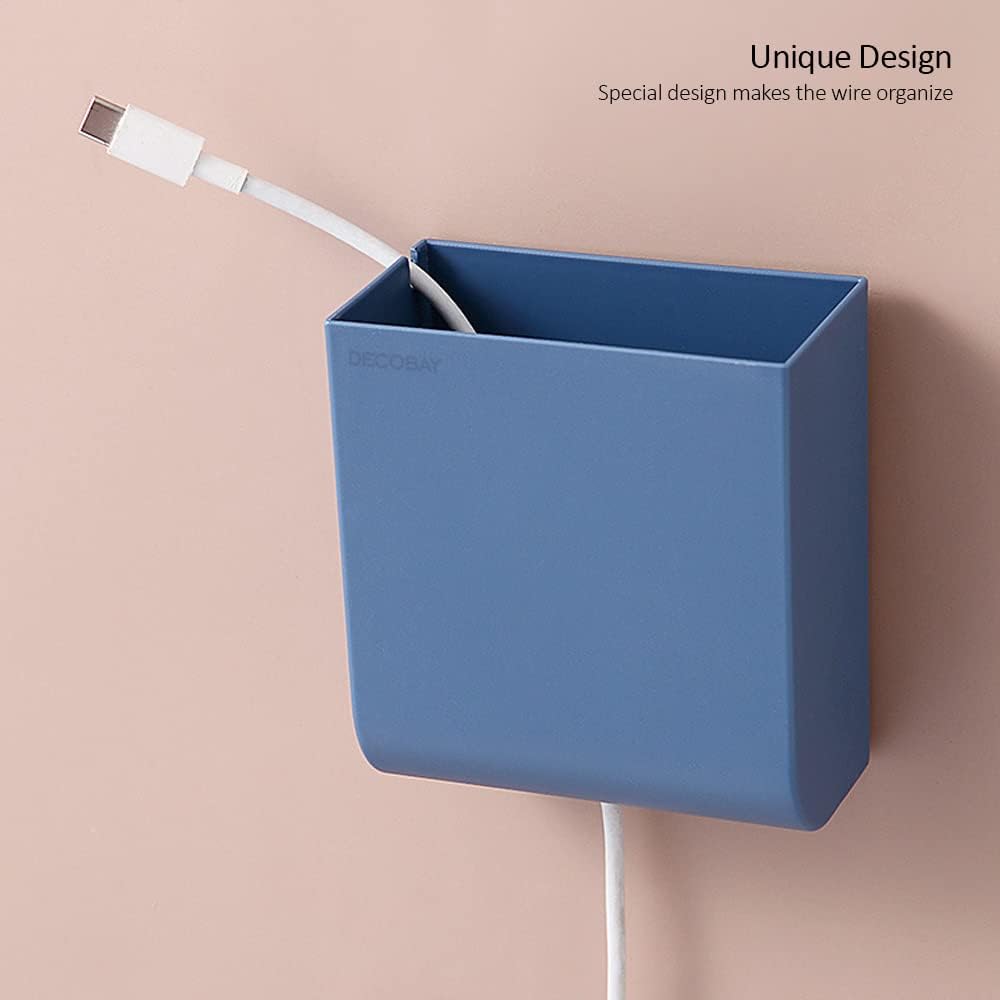 D4 White Wall Mount Phone Holder Stand with Adhesive and Cable Hole for Shower and Charging - Image 2
