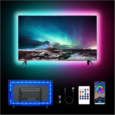 Dalattin 12.5ft RGB LED Strip Lights for 40-55 Inch TVs with USB, Remote, MIC Music Sync, Bluetooth APP Control
