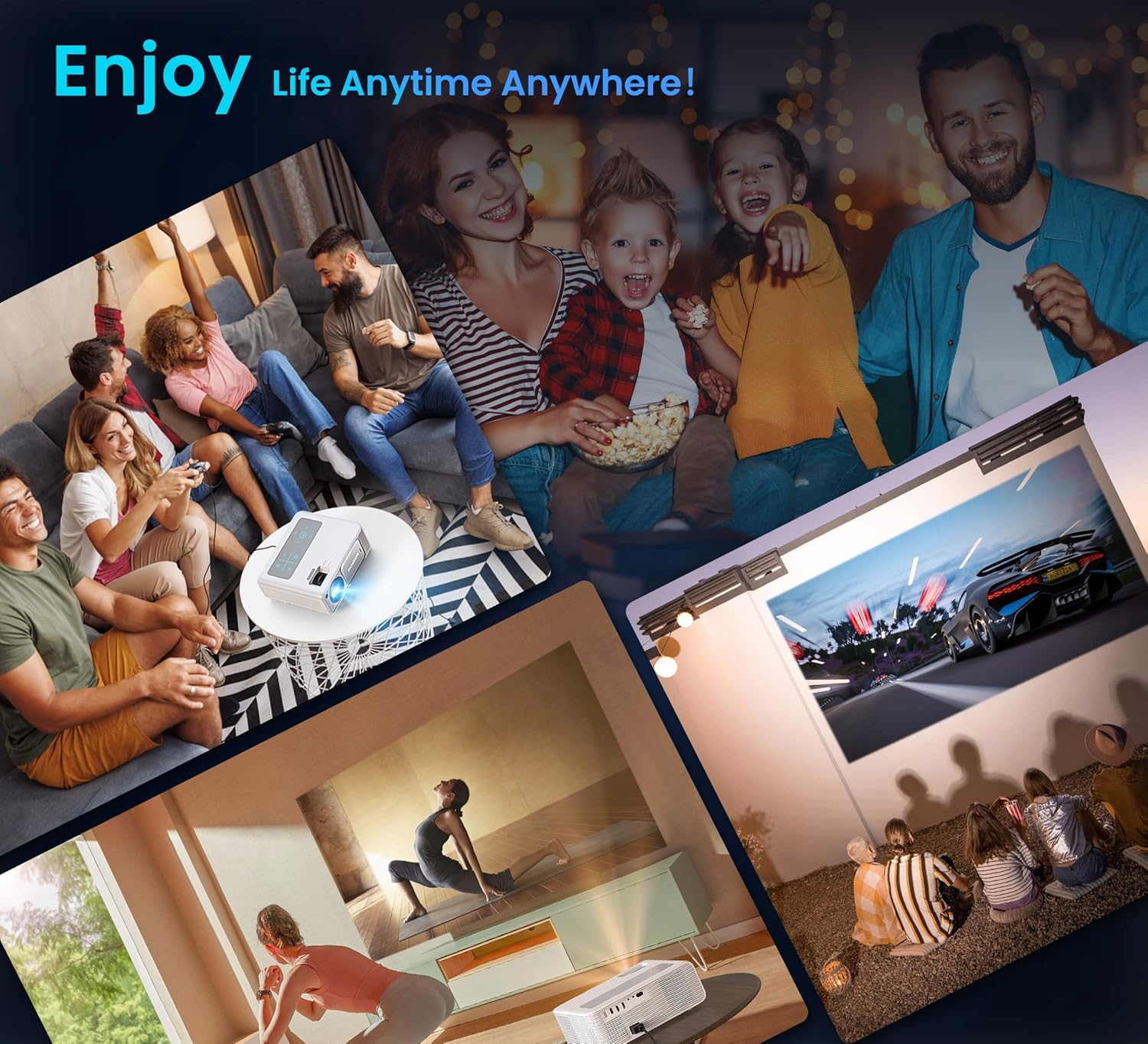 FANGOR 4K Supported 900 ANSI Lumens 1080P Native HD Outdoor Home Video Projector 5G WiFi Bluetooth - Image 9
