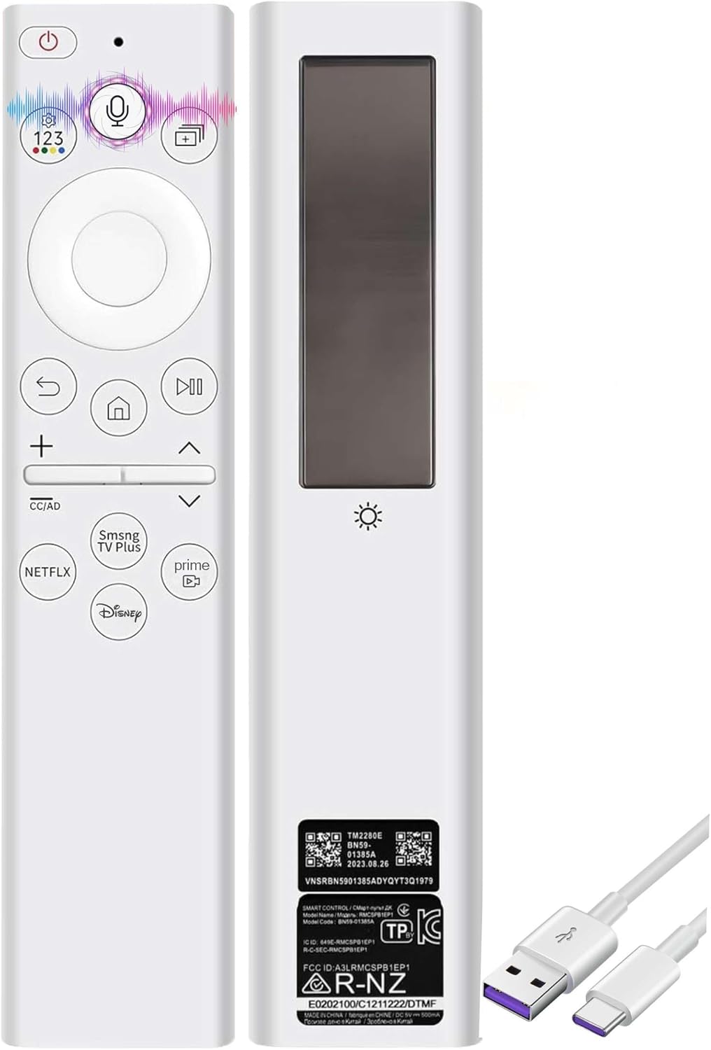 Samsung Frame TV Remote Control for 2018-2024 Smart TVs with Voice and Solarcell, 2-Year Warranty