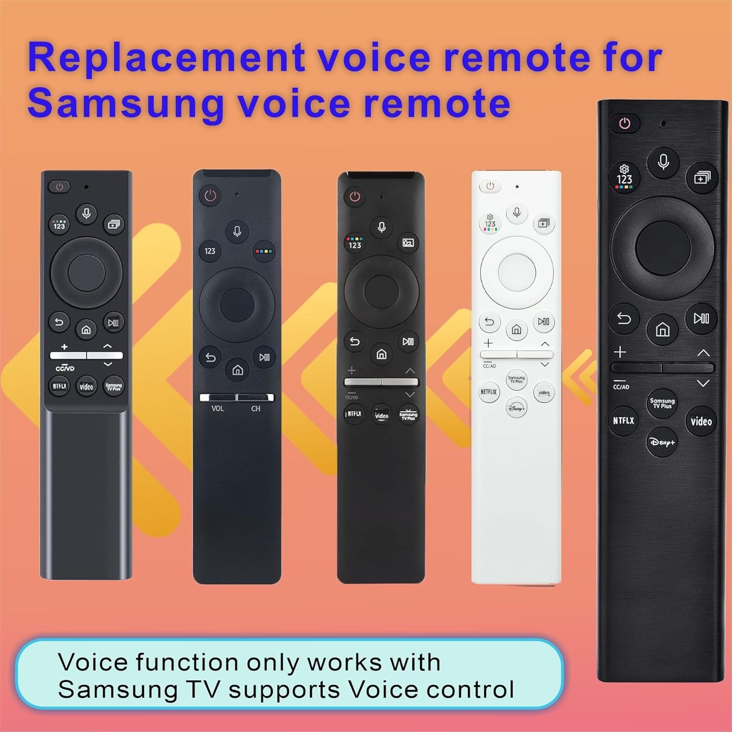 Replacement Samsung TV Remote Control Voice Control for Smart, Frame, Crystal Neo LED 4K Ultra HD TVs 2-Year Warranty - Image 3