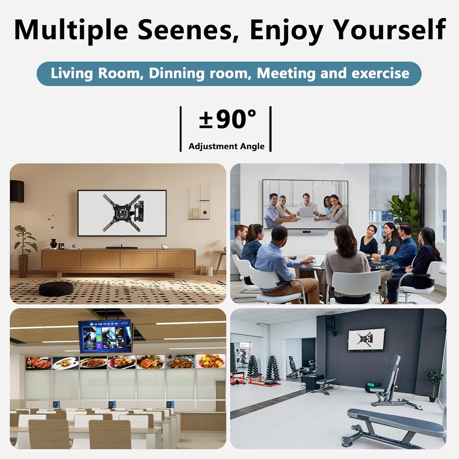 Articulating Full Motion 32-60 Inch TV Wall Mount Bracket, Extend Swivel Tilt, Up to 77 lbs, VESA 400x400 - Image 7