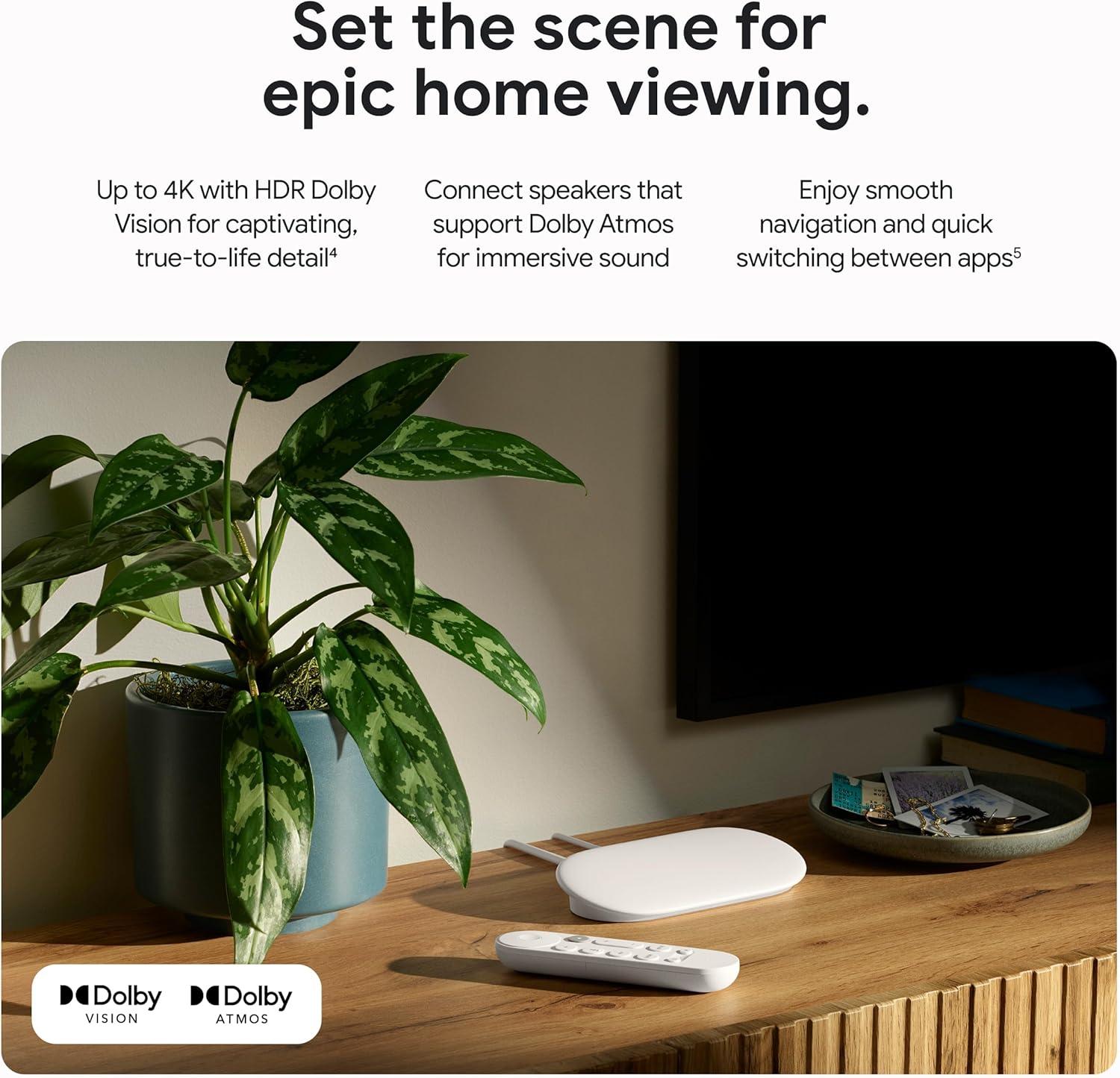 Google TV Streamer 4K Porcelain 32GB with Voice Remote for Fast Streaming & HDR Entertainment - Image 3
