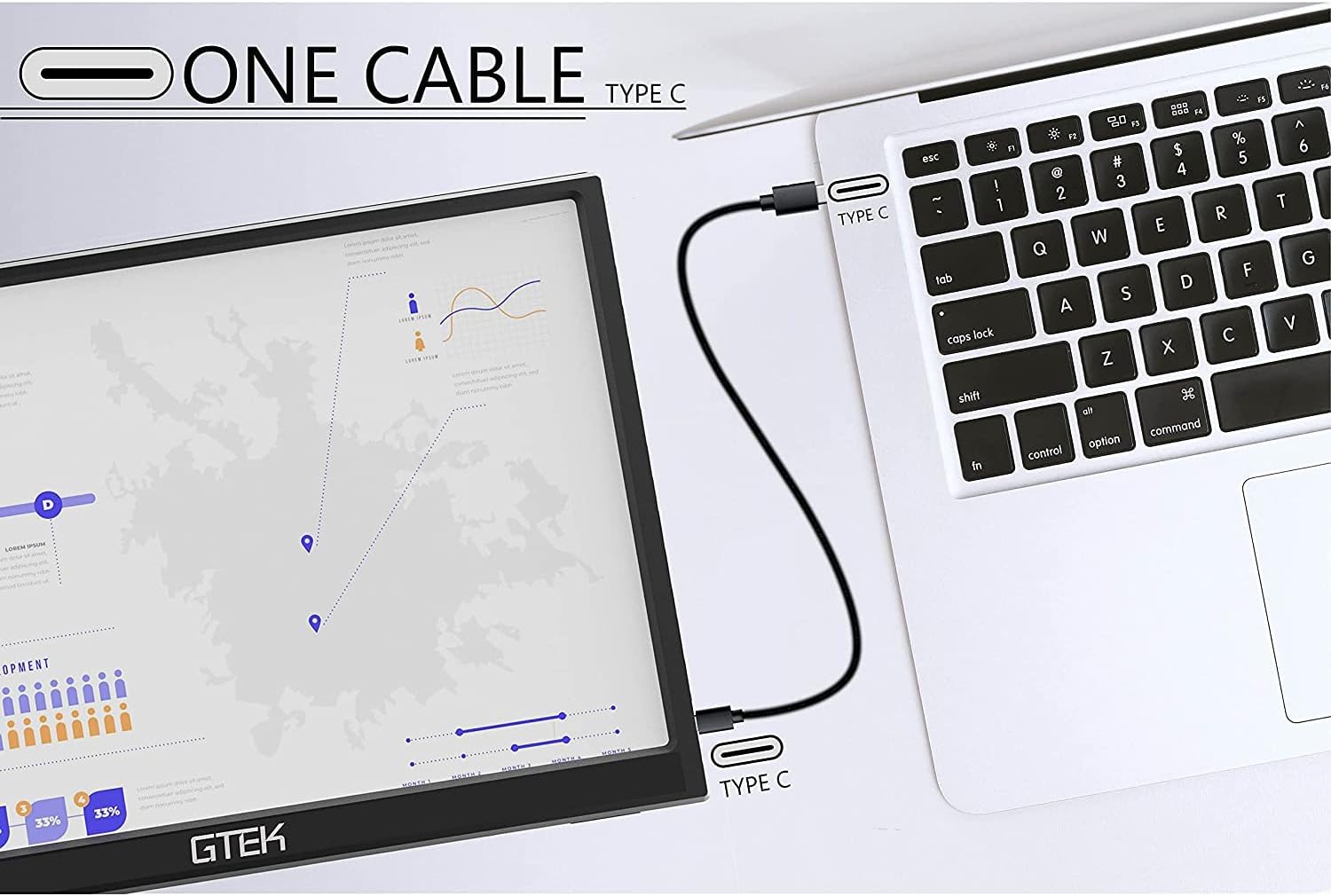 GTEK 15.8 Inch IPS Full HD Portable Monitor with Built-in Speaker Smart Cover - Image 2