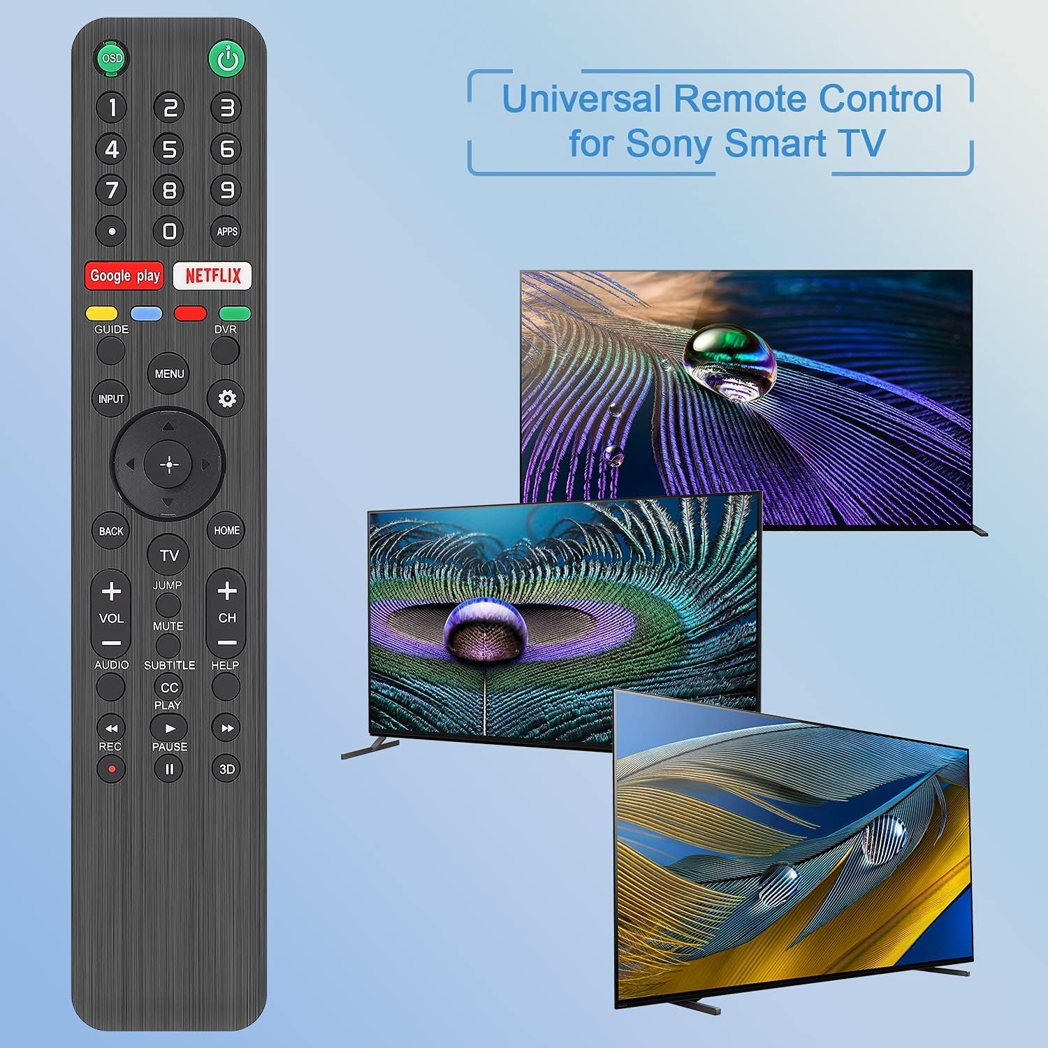 Gvirtue RMF-TX500U Universal Remote Control for Sony Smart TVs 4K UHD HDR LED OLED - Image 2