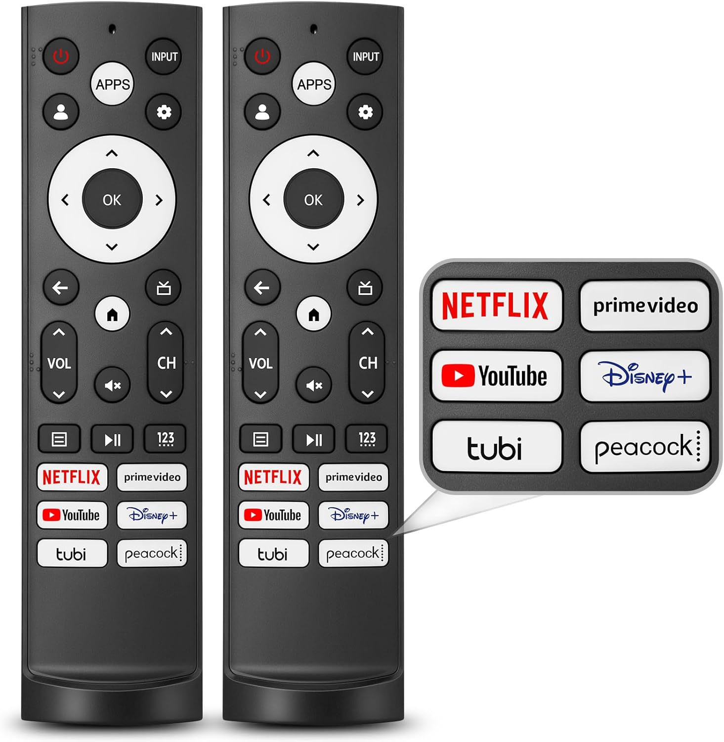 Hisense TV Remote Replacement 2 Pack for UHD ULED QLED 4K Smart TVs