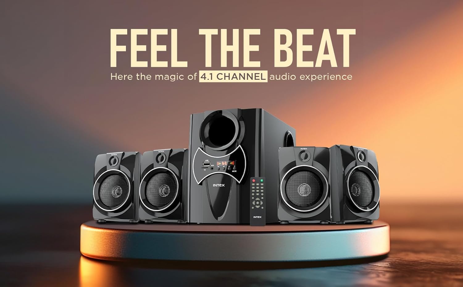 Intex 2650 4.1 Channel 70W Bluetooth Home Theater System with Subwoofer Black - Image 6