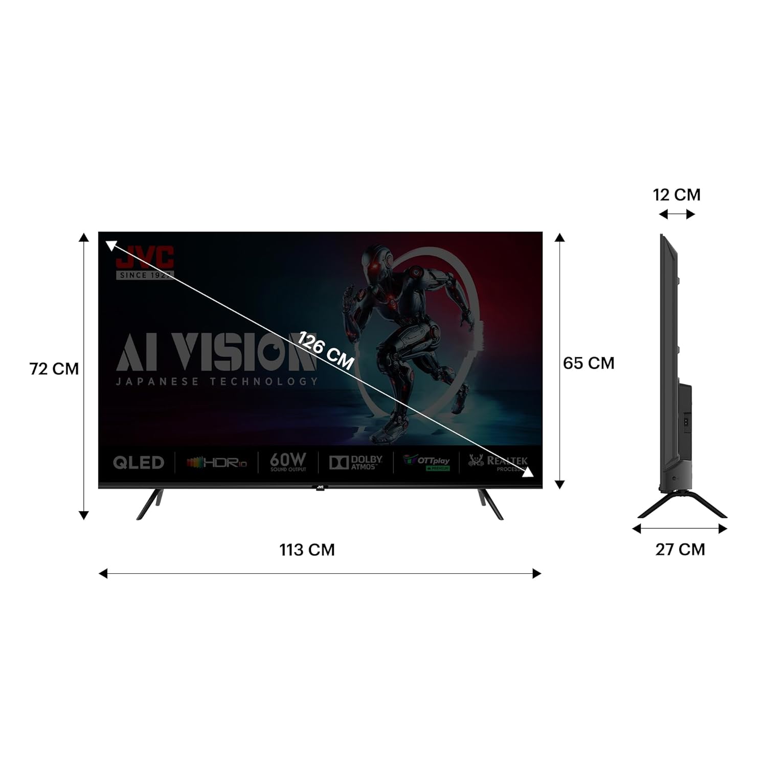 JVC 50-inch QLED Google TV LT-50NQ7165C AI Vision Series Black - Image 8