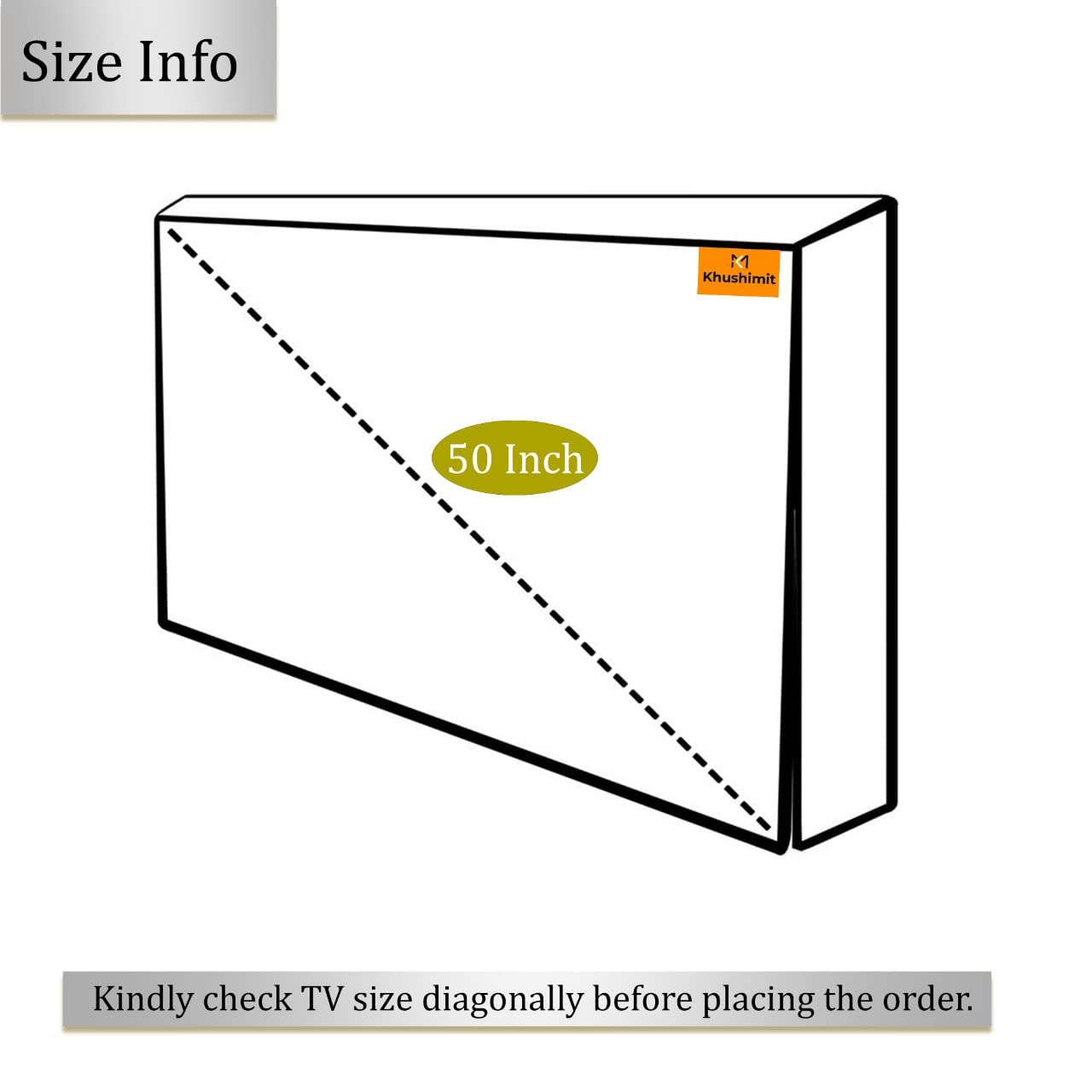 Khushimit 50 Inch Waterproof Smart TV Dust Cover with Transparent Viewing Layer - Image 6