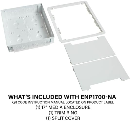 OnQ 17 Inch White Recessed In-Wall Dual Purpose Media Enclosure for TV and Cable Management - Image 4