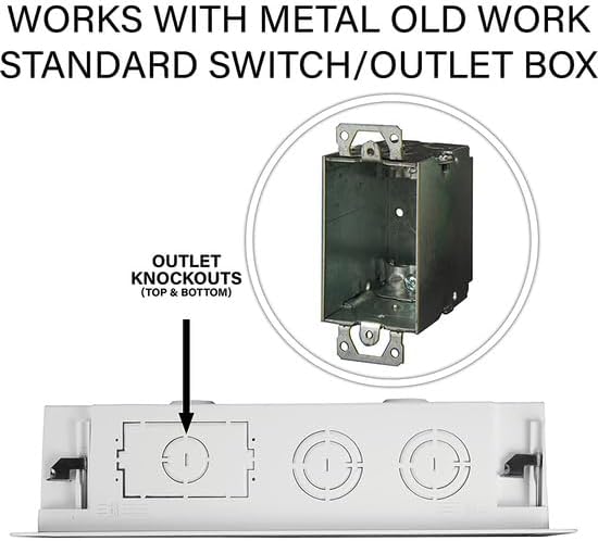 OnQ 17 Inch White Recessed In-Wall Dual Purpose Media Enclosure for TV and Cable Management - Image 12