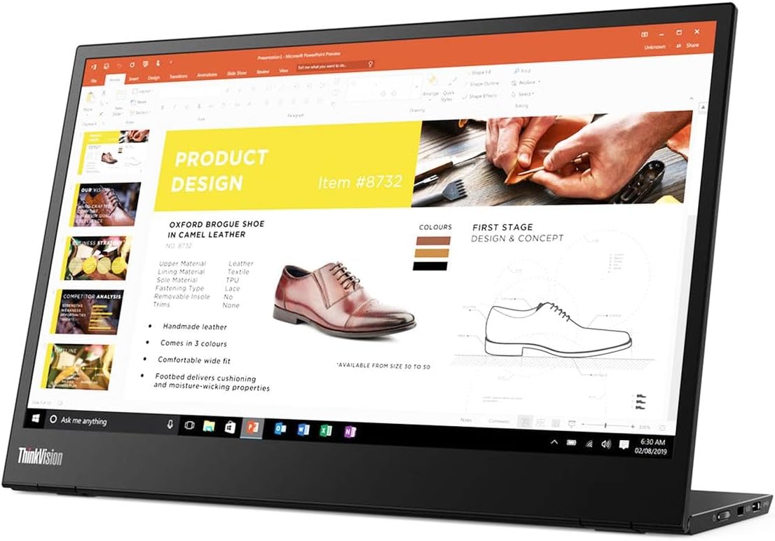 Lenovo ThinkVision M14 14 Inch Full HD Portable Monitor Raven Black 2xUSB-C - Image 2