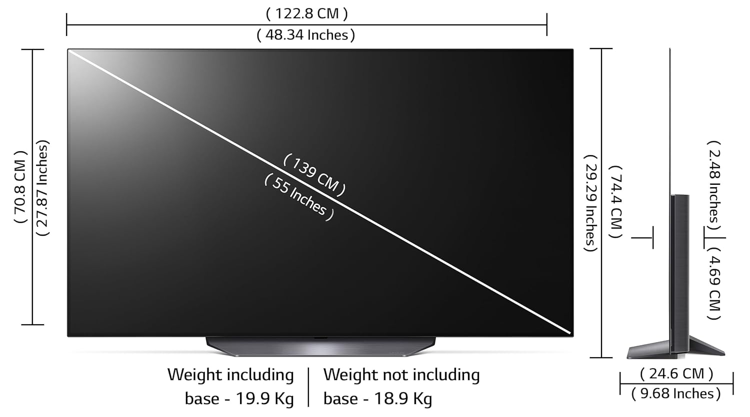 LG 55 inch 4K Ultra HD Smart OLED TV 55B2PSA Black New - Image 7