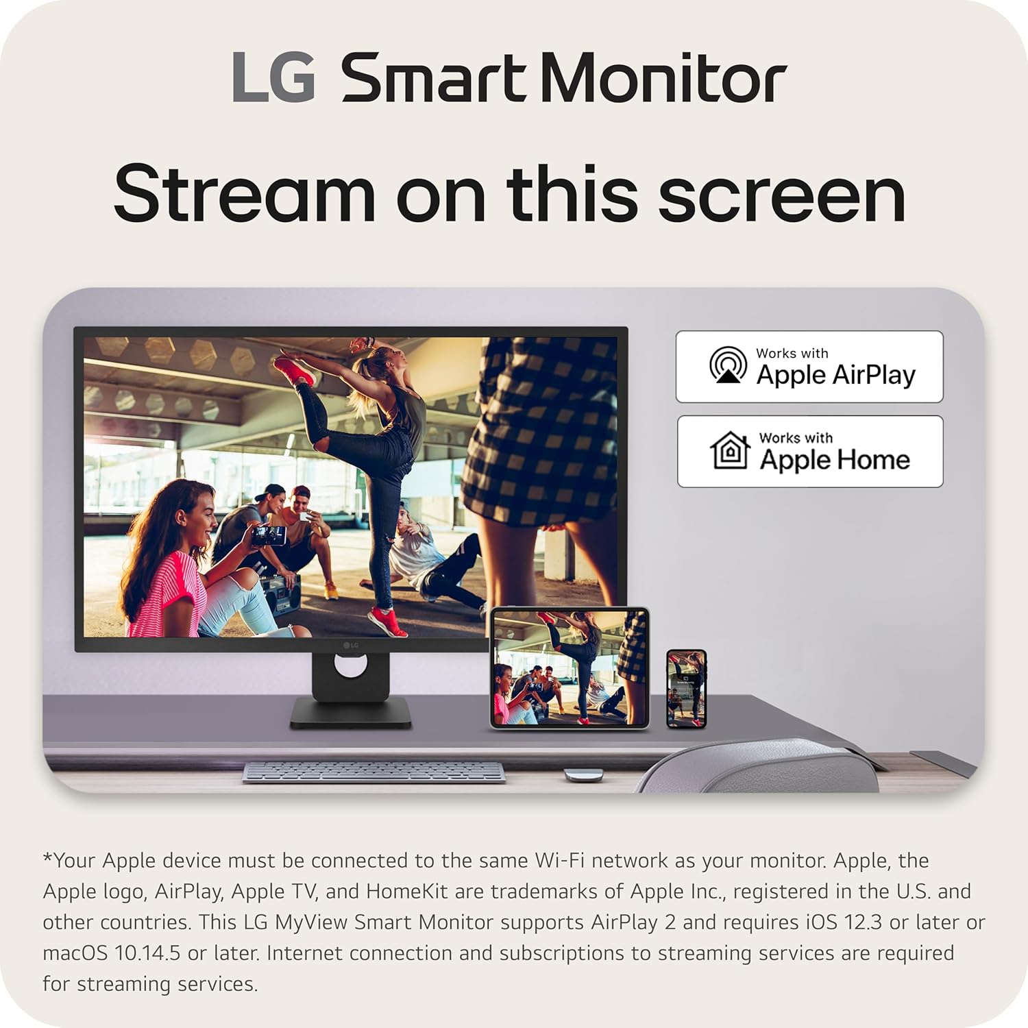 LG 32-Inch FHD Smart Monitor IPS Display webOS 23 HDR 10 Bluetooth Black - Image 3