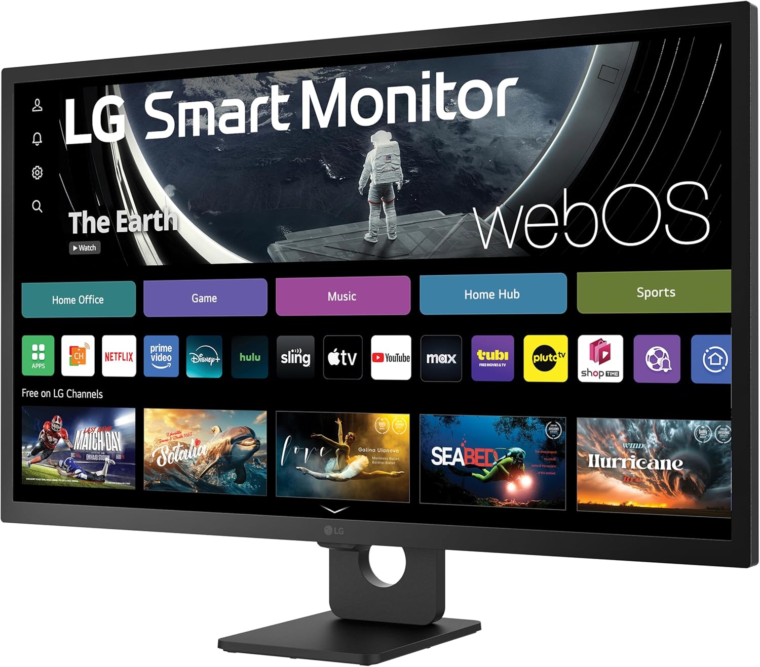 LG 32-Inch FHD Smart Monitor IPS Display webOS 23 HDR 10 Bluetooth Black - Image 6