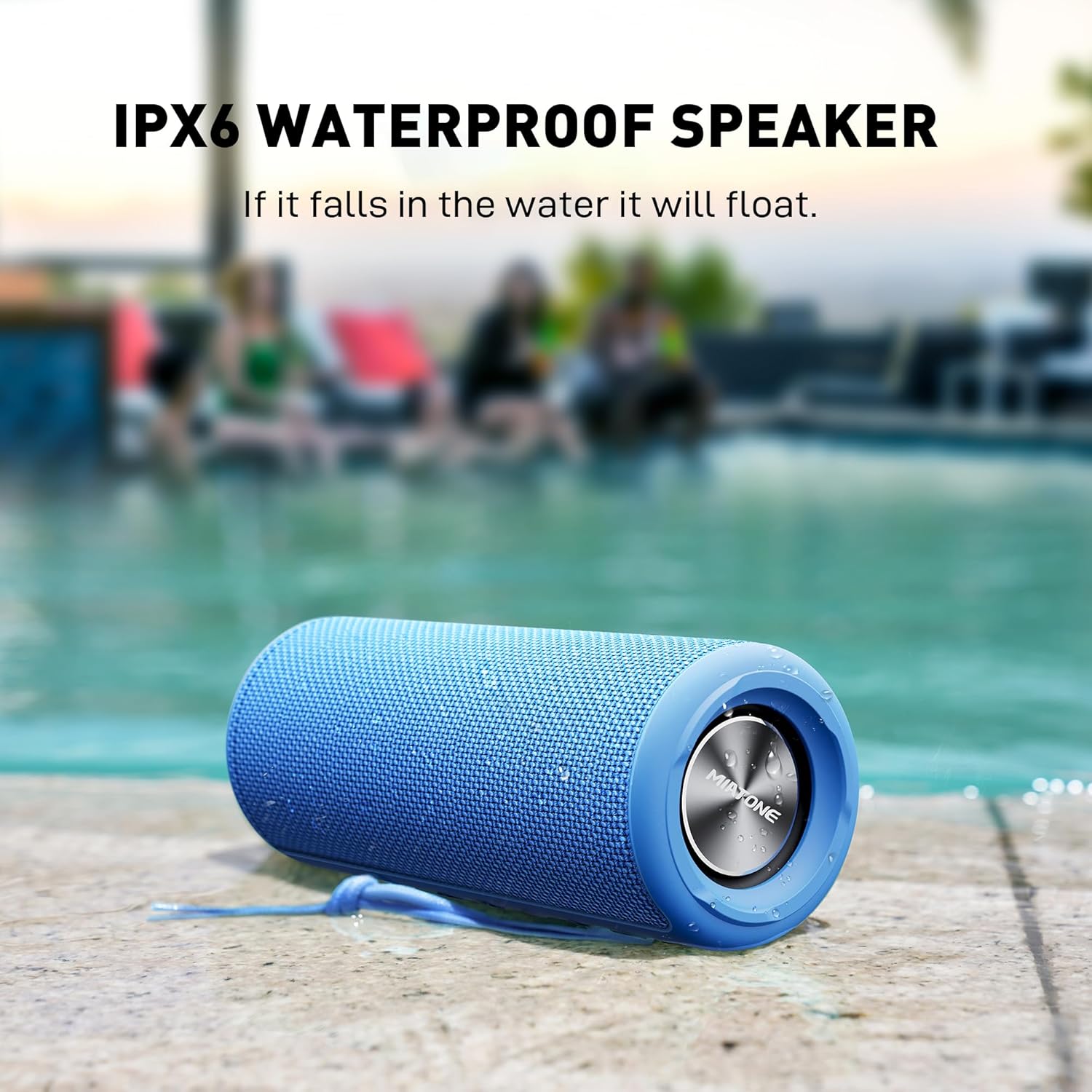 MIATONE Boombox Portable Waterproof Bluetooth Speaker - Blue 50W Outdoor Wireless Audio - Image 7
