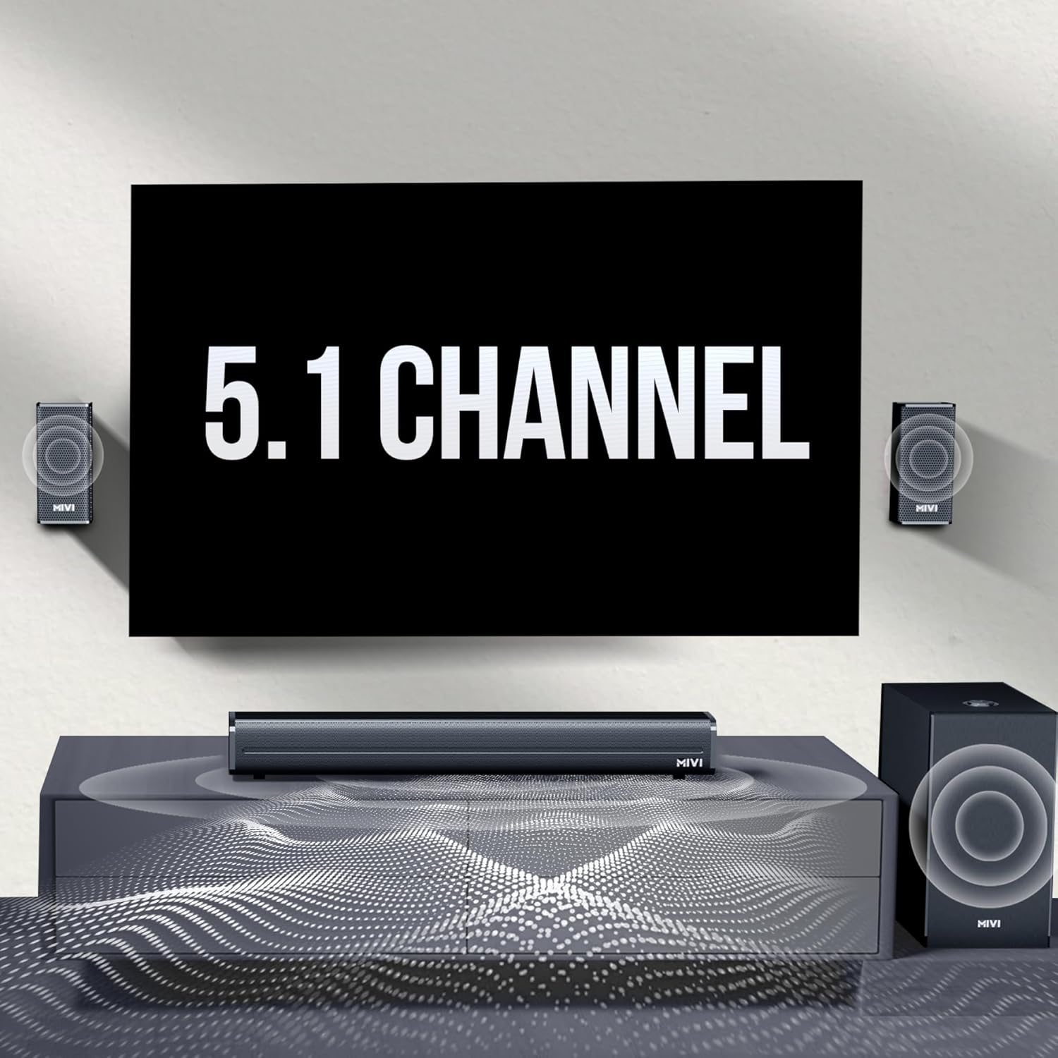 Mivi Fort Hip-Hop 6000 Soundbar 600 Watts 5.1 Channel BT v5.3 Remote Accessibility New - Image 4