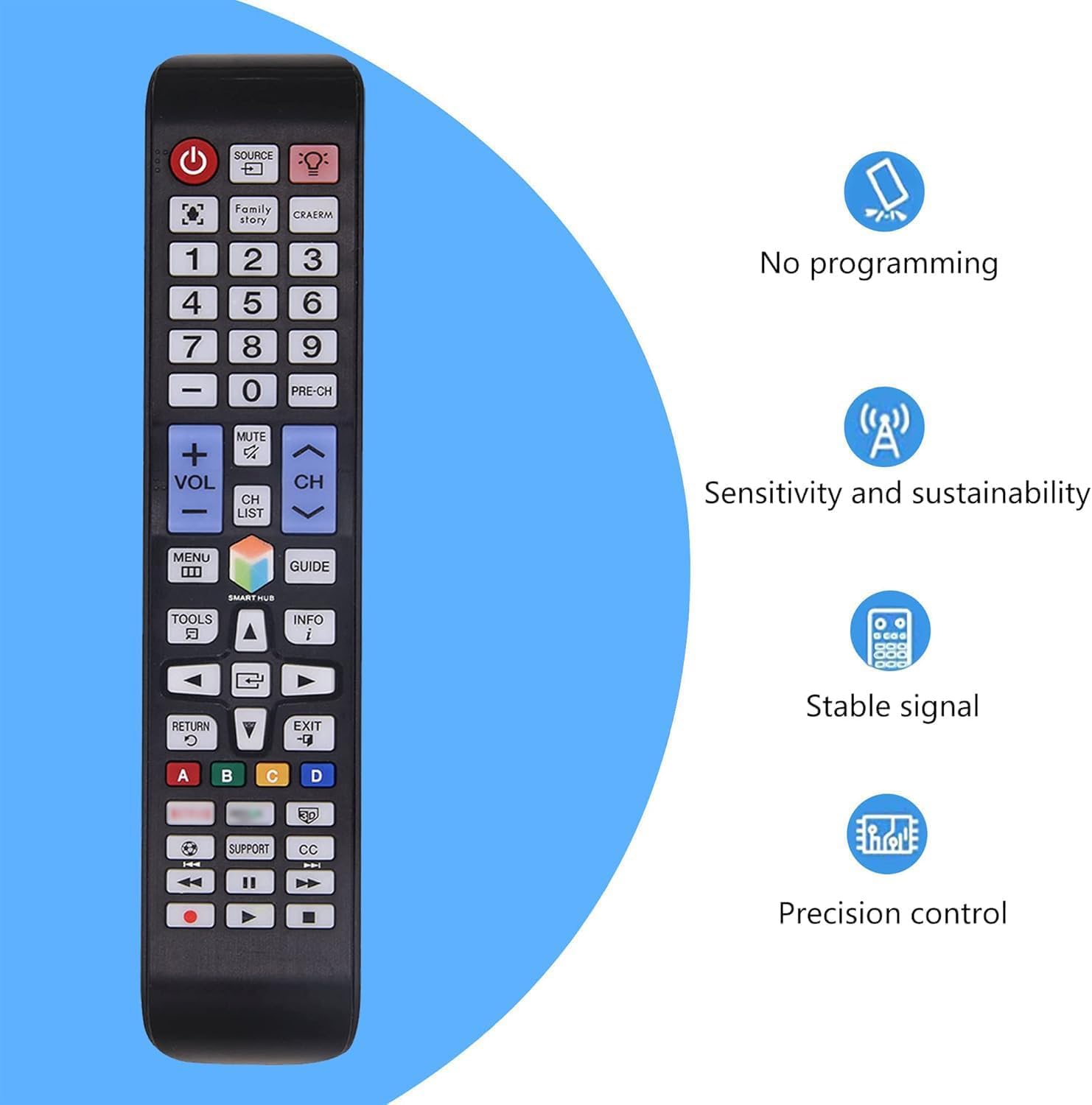MYHGRC Backlit Replacement Remote for Samsung LED Smart TVs Netflix Smart Hub - Image 4