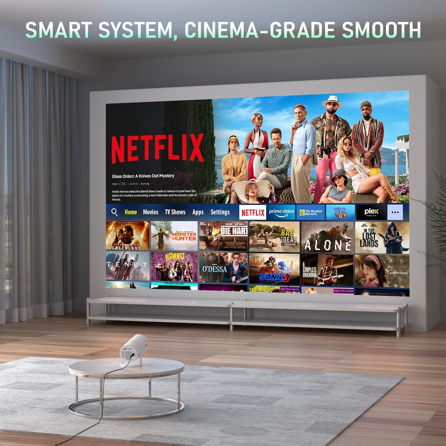 XuanPad Portable Full HD 1080P Projector with WiFi Bluetooth, 210° Stand, Auto Keystone, Dust Removal, Heat Dissipation - Image 3