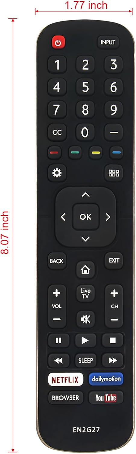 Replacement Remote Control for Hisense Smart TVs 43H5C 50H7GB 55H8C 65H7B - Image 3