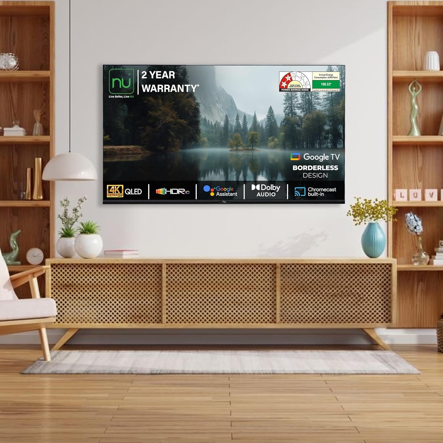2025 55 Inch 4K QLED Smart Google TV Borderless LED55QUGNX New Condition - Image 7