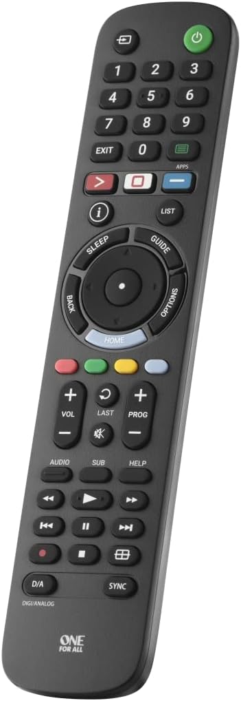 One For All Universal Replacement Remote for Sony TVs - Black, LCD/LED/OLED/Plasma Compatible, URC4812 Model - Image 2