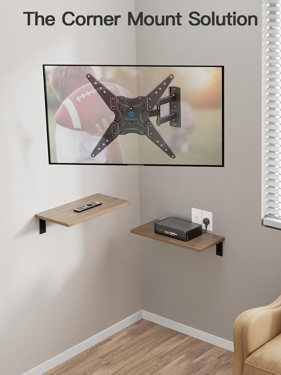 PERLESMITH Full Motion TV Wall Mount for 26-60 Inch TVs, Articulating Arms, Tilt, Swivel, Extension, VESA 400x400, Max 77 lbs - Image 6