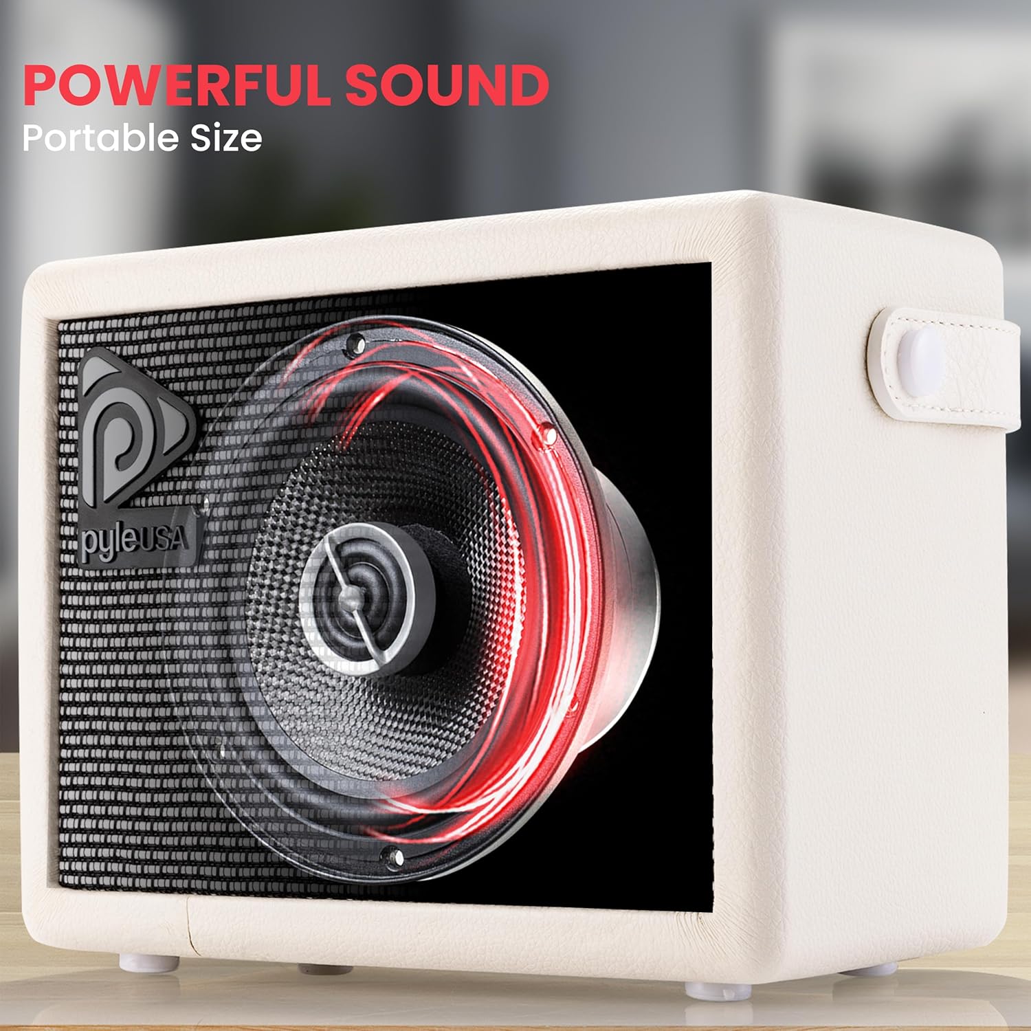Pyle Portable Electronic Guitar Amplifier 5-Inch Speaker with Volume Bass Treble Controls Lightweight Plywood - Image 5