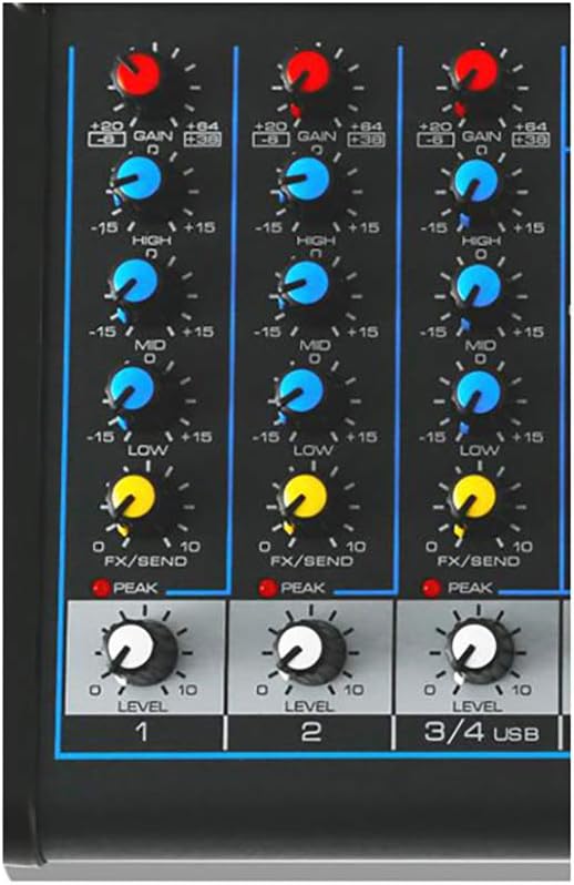 Pyle PMXU43BT 4 Channel Bluetooth USB DJ Studio Audio Mixer with 16-Bit DSP FX - Image 6