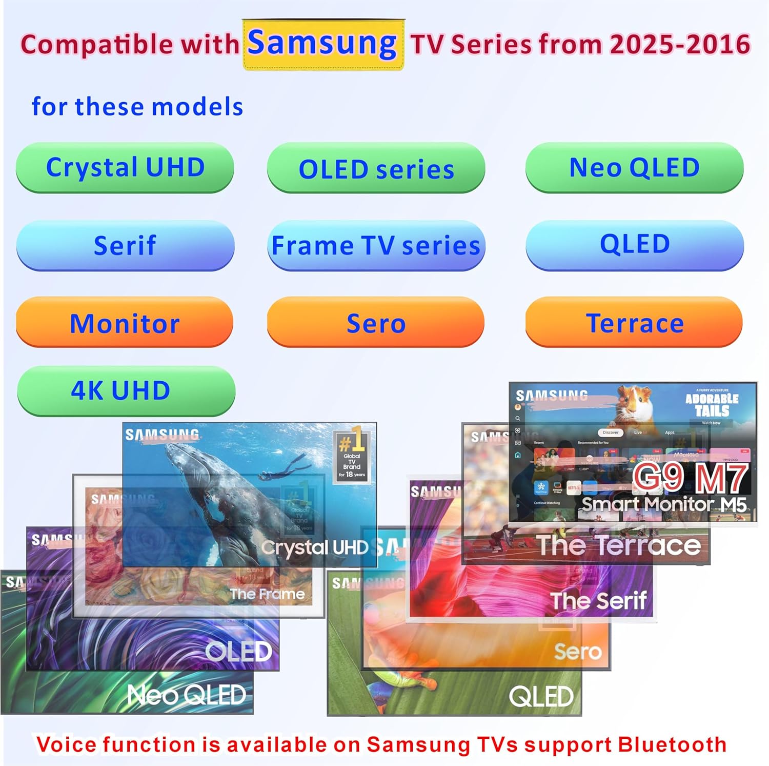 Replacement Samsung Smart TV Remote Control Voice Mic Bluetooth Tizen OS for Neo QLED OLED - Image 2