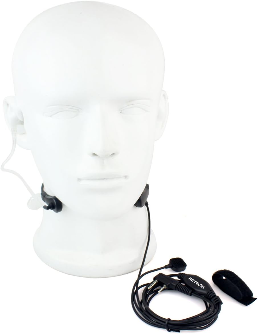 Retevis 2-Pin Throat Mic Earpiece with Finger PTT for H-777 RT22 RT21 RT68 Baofeng UV-5R Radio - Image 9
