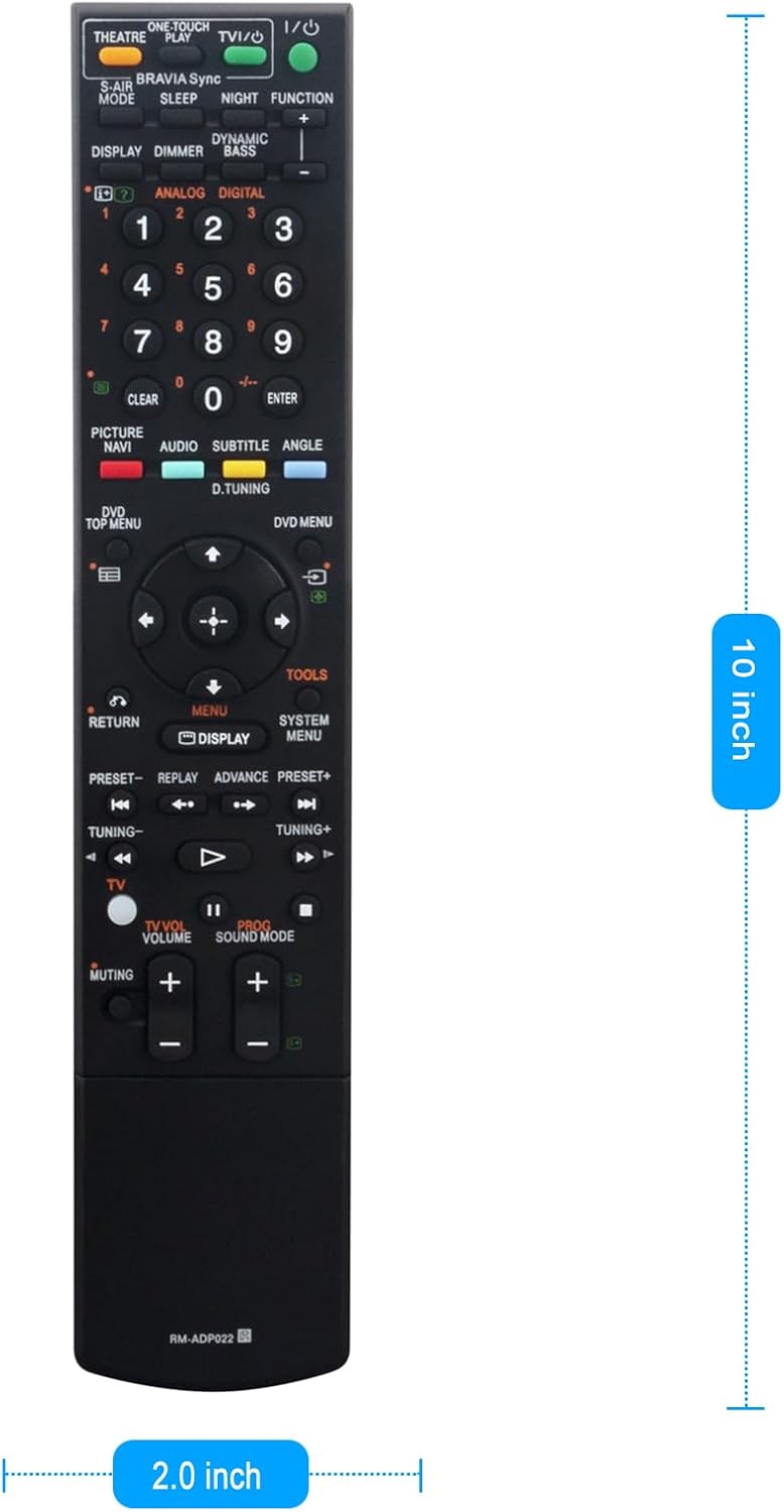 RM-ADP022 Replacement Remote Control for Sony DVD Home Theater System DAV-DZ860W DAV-DZ870W DAV-DZ660 DAV-DZ777 DAV-DZ77T - Image 6