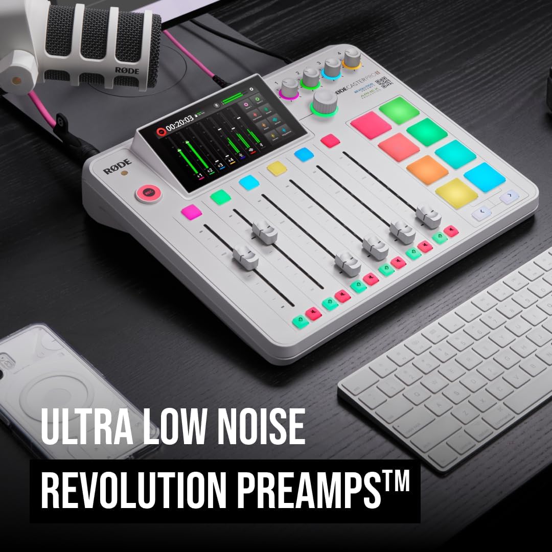 RØDE RØDECaster Pro II All-in-One Production Studio for Podcasting Streaming Music Content Creation White - Image 8