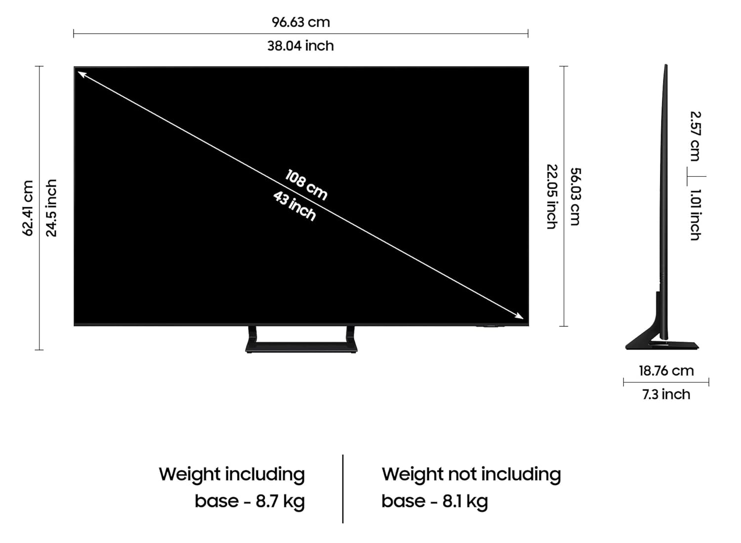 Samsung 43 Inch 4K Ultra HD Smart LED TV UA43BU8570ULXL Black New - Image 5