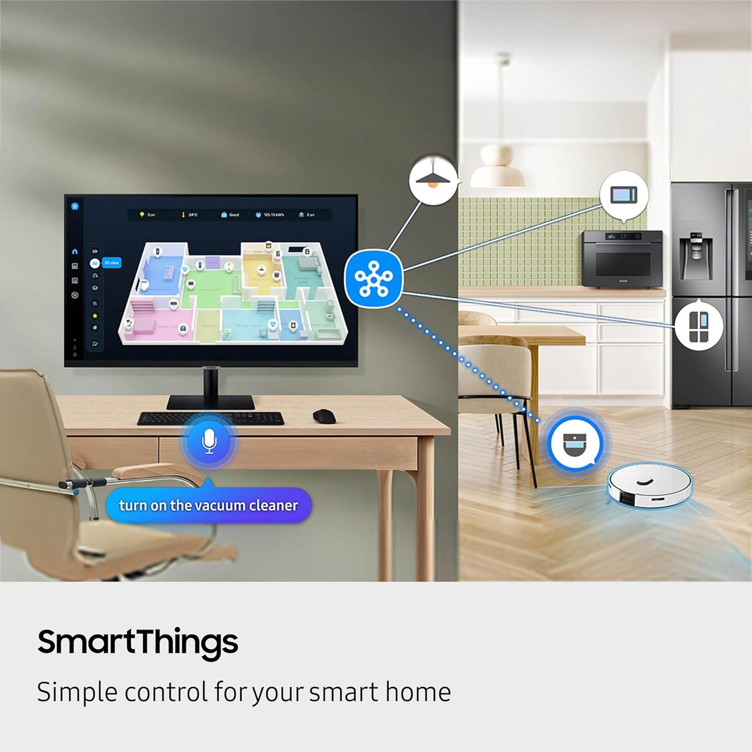 Samsung 32 Inch M70F Smart 4K UHD Monitor with Smart TV Apps and USB-C Black - Image 5