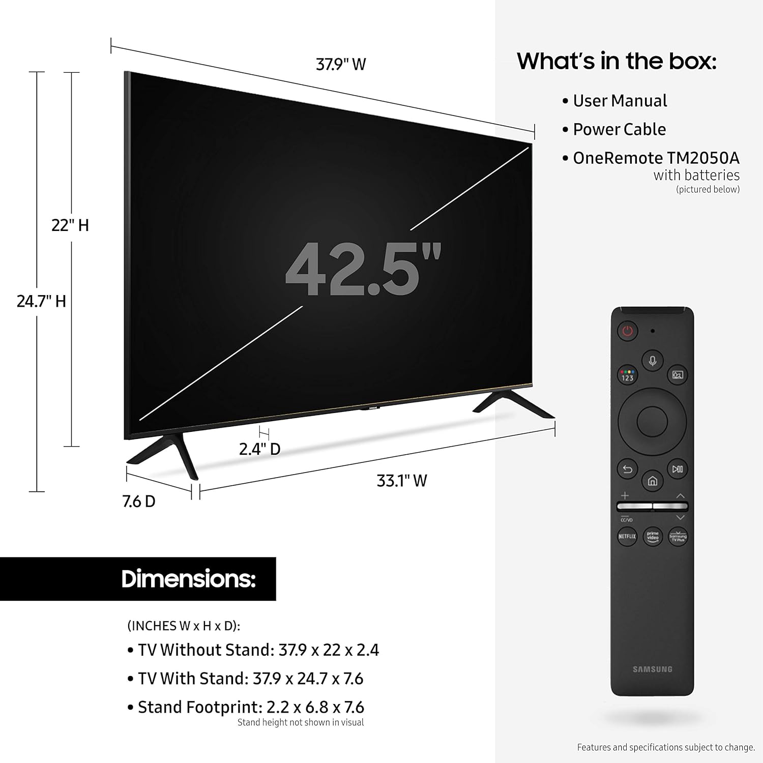 Samsung 43-inch Class TU-8000 Series 4K UHD HDR Smart TV Alexa Built-in 2020 Model - Image 3