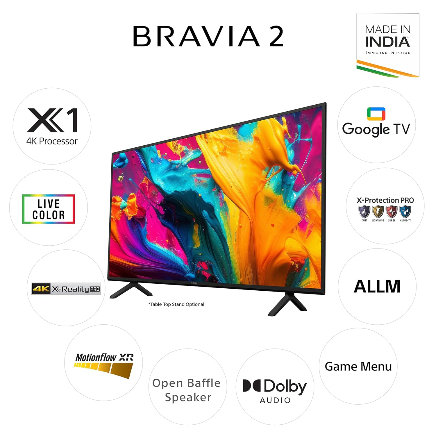Sony BRAVIA 43 Inch 4K Ultra HD Smart LED Google TV K-43S20B Black New - Image 3
