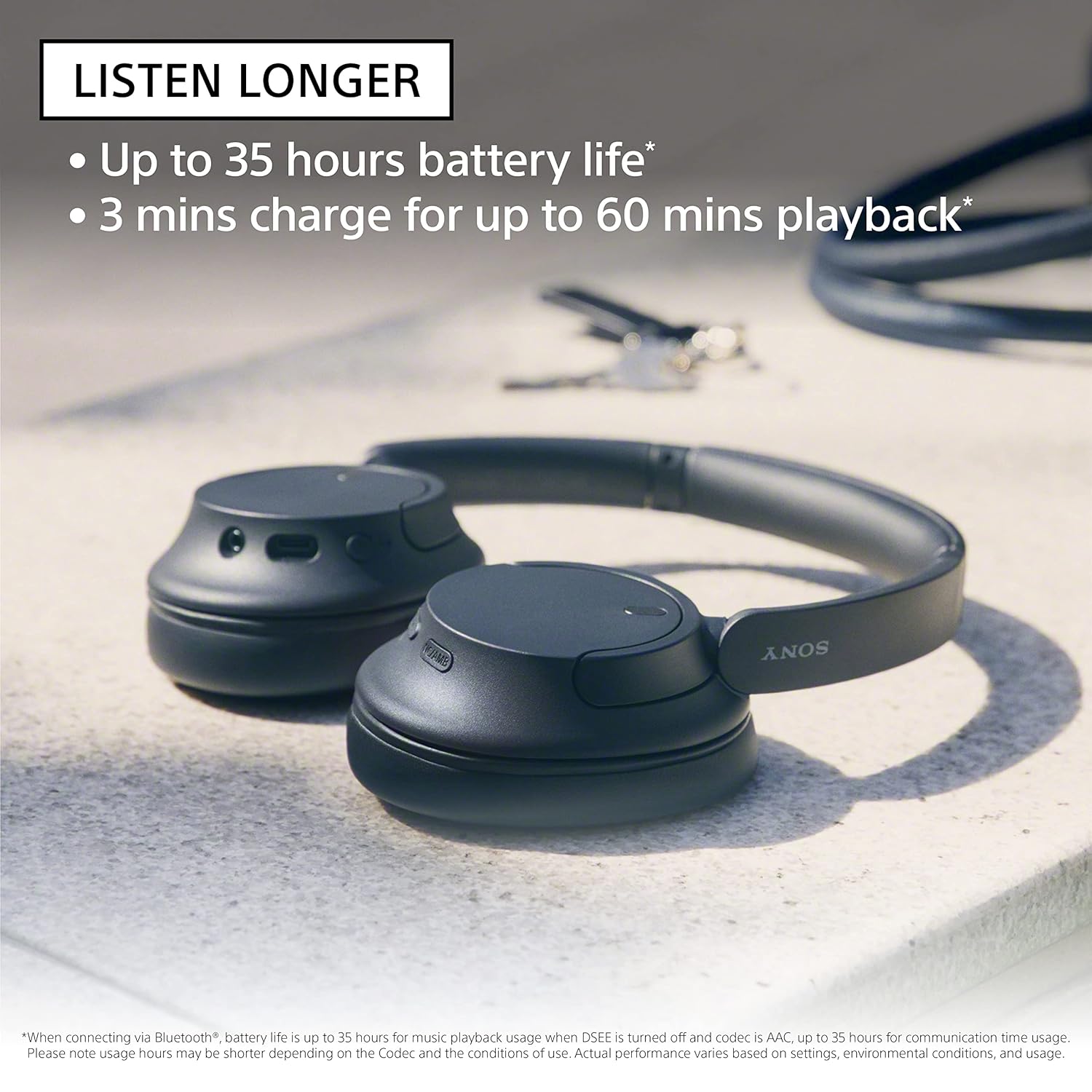 Sony WH-CH720N Black Wireless Over-Ear Headphones with Noise Cancellation and 35-Hour Battery - Image 5