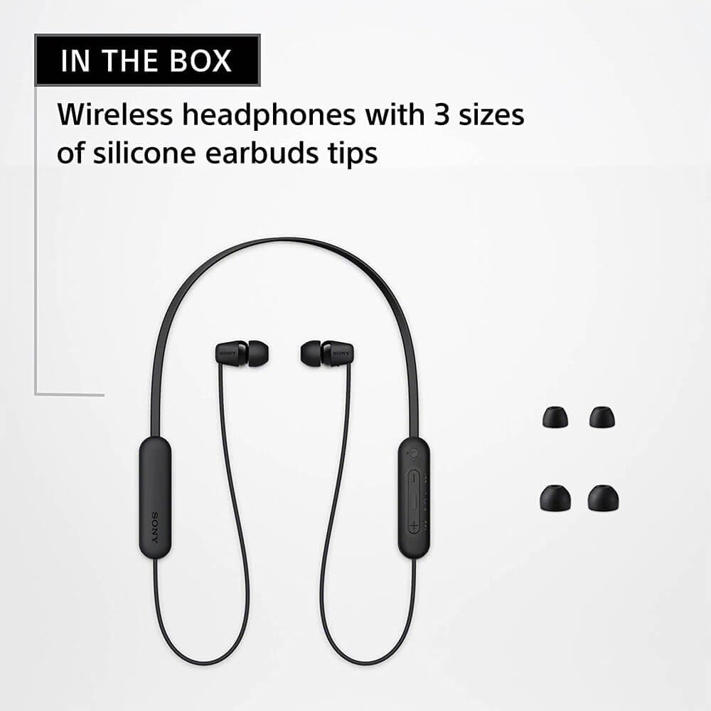 Sony WI-C100 Black Wireless In-Ear Bluetooth Headphones 25hr Battery - Image 6