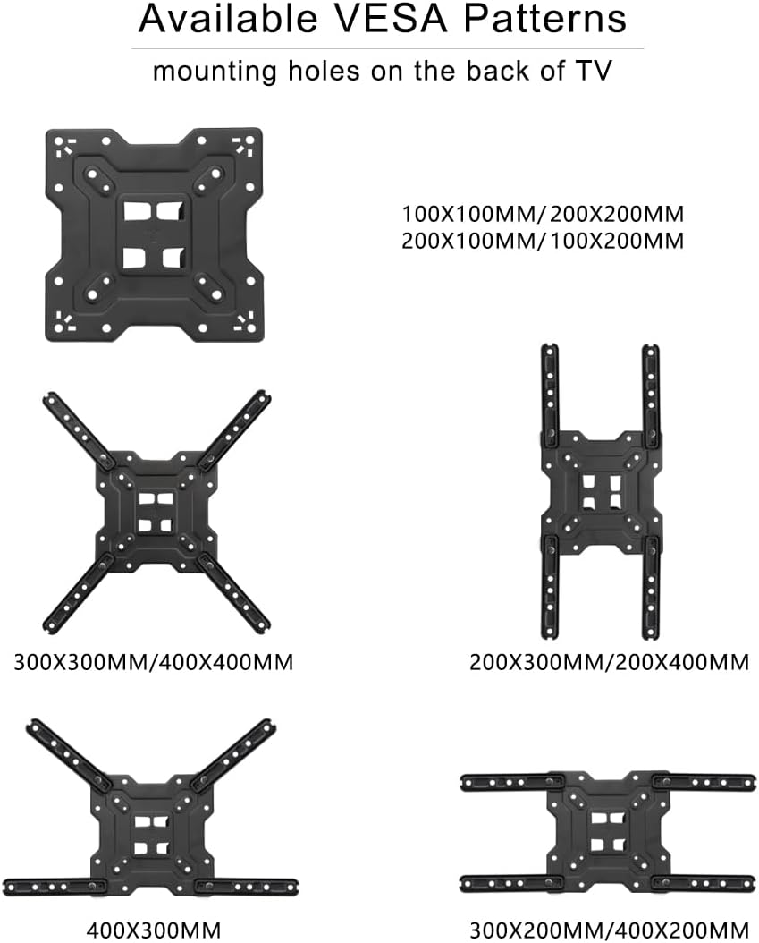 Suptek Full Motion Swivel Tilt TV Wall Mount for 23-55 Inch TVs, 55lbs Capacity, VESA 400x400mm - Image 5